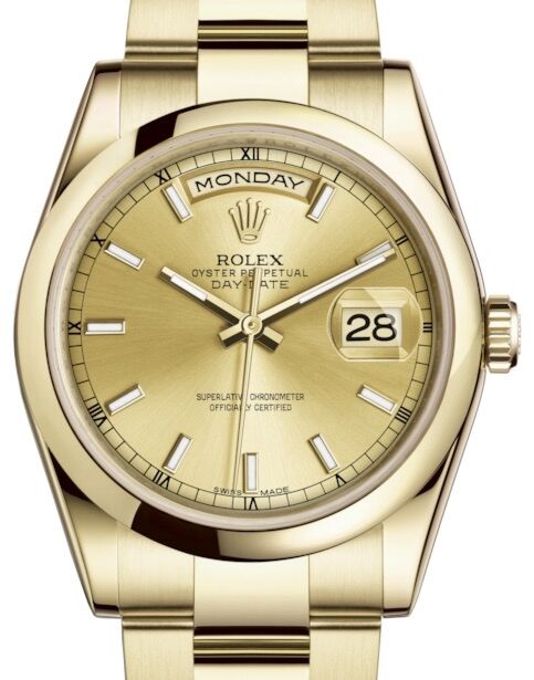Rolex Day-Date 36 36 mm 118208CSO Yellow Gold Champagne