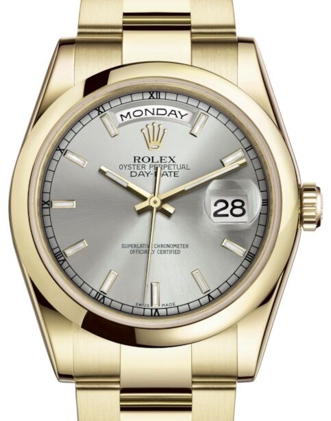 Rolex Day-Date 36 36 mm 118208SSO Yellow Gold Silver