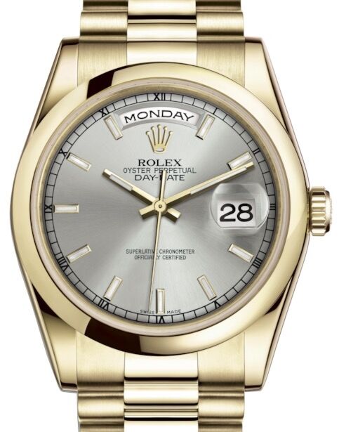 Rolex Day-Date 36 36 mm 118208SSP Yellow Gold Silver