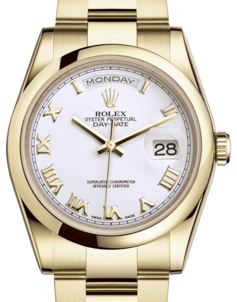 Rolex Day-Date 36 36 mm 118208WRO Yellow Gold White