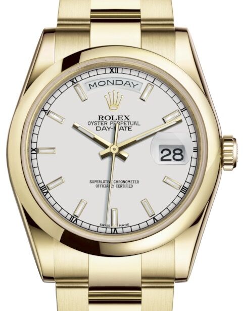 Rolex Day-Date 36 36 mm 118208WSO Yellow Gold White
