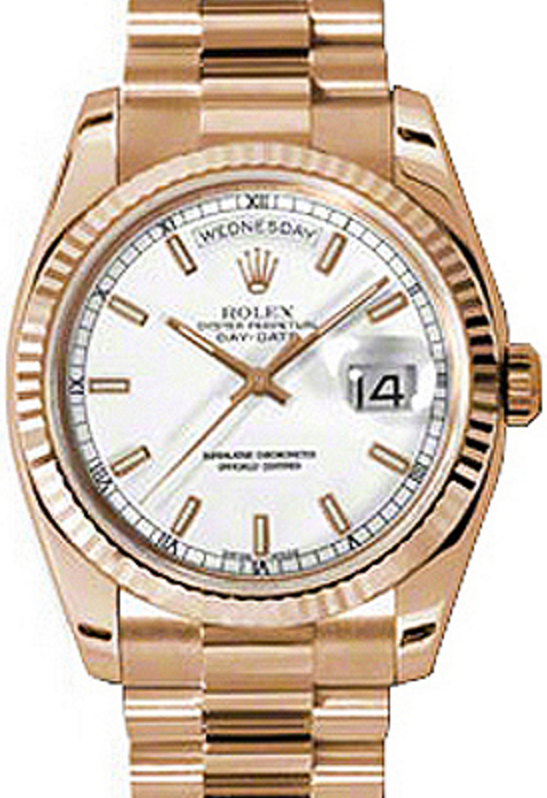 Rolex Day-Date 36 36 mm 118235-WHTSFP Rose Gold White