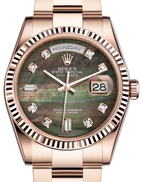 Rolex Day-Date 36 36 mm 118235BMDO Rose Gold Black Mother of Pearl