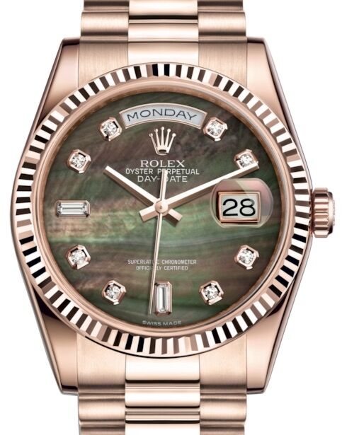 Rolex Day-Date 36 36 mm 118235BMDP Rose Gold Black Mother of Pearl