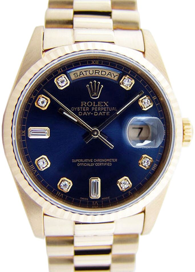 Rolex Day-Date 36 36 mm 118238-BLUDFP Yellow Gold Blue