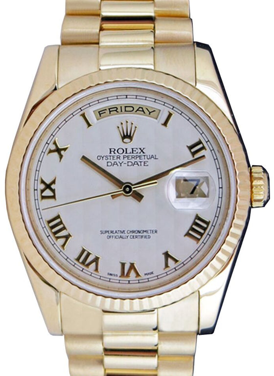 Rolex Day-Date 36 36 mm 118238-IVPRFP Yellow Gold Ivory / Cream