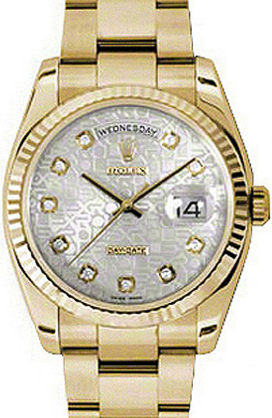 Rolex Day-Date 36 36 mm 118238-SVJDFO Yellow Gold Silver