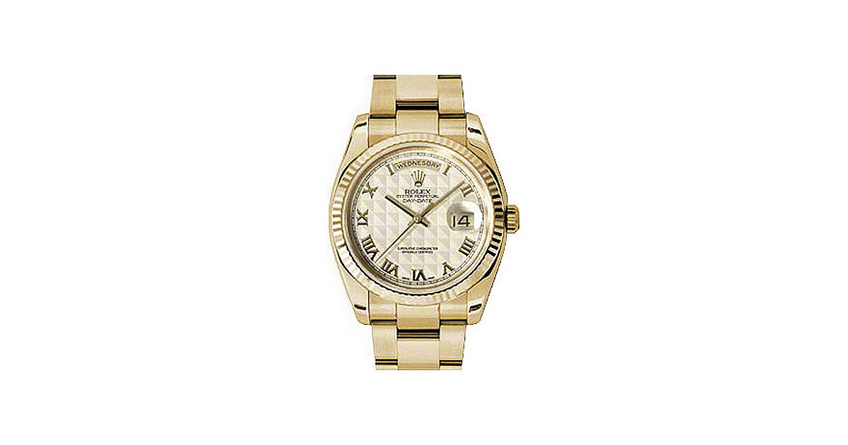 Rolex Day-Date 36 36 mm 118238-IVPRFO Yellow Gold Ivory / Cream
