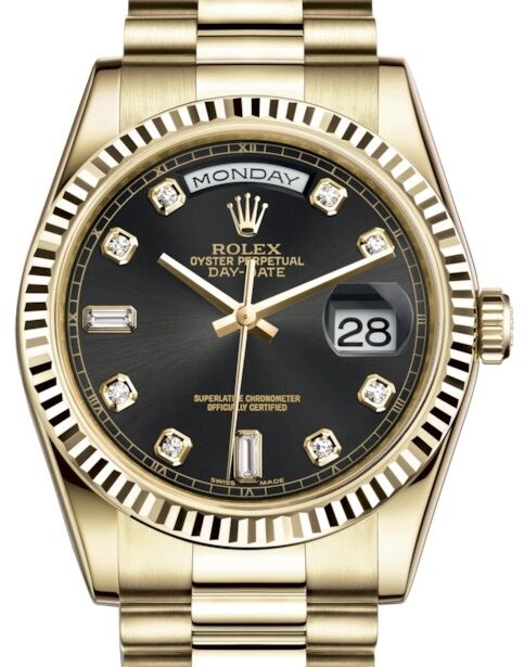 Rolex Day-Date 36 36 mm 118238BDP Yellow Gold Black