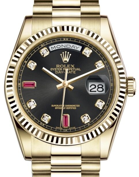 Rolex Day-Date 36 36 mm 118238BDRP Yellow Gold Black