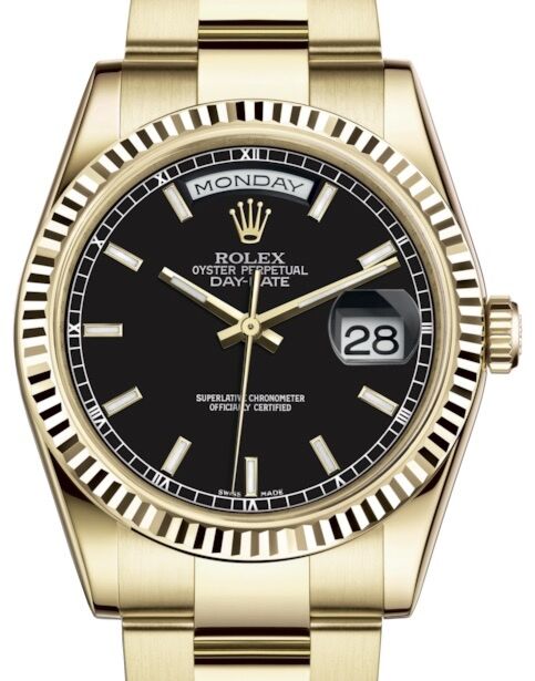 Rolex Day-Date 36 36 mm 118238BSO Yellow Gold Black