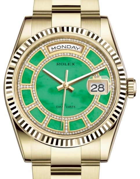 Rolex Day-Date 36 36 mm 118238CGJDO Yellow Gold Green