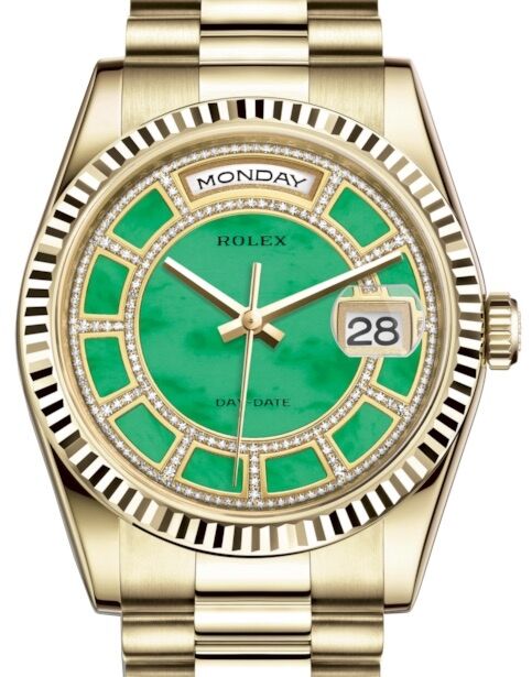 Rolex Day-Date 36 36 mm 118238CGJDP Yellow Gold Green