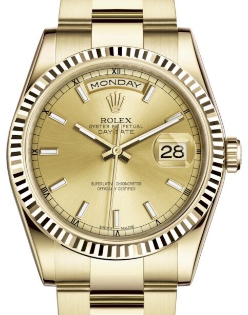 Rolex Day-Date 36 36 mm 118238CHSO Yellow Gold Champagne