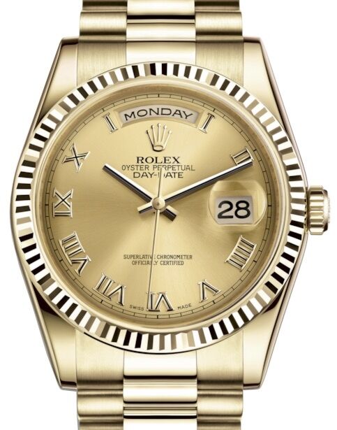 Rolex Day-Date 36 36 mm 118238CRP Yellow Gold Champagne