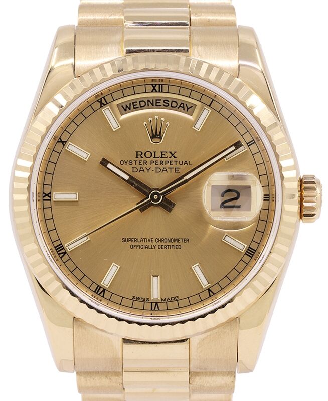Rolex Day-Date 36 36 mm 118238CSPP1 Yellow Gold Champagne