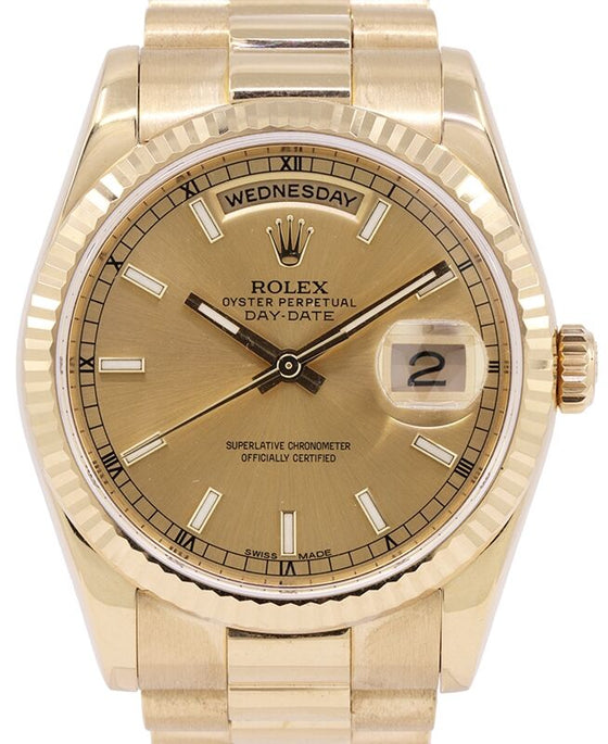 Rolex Day-Date 36 36 mm 118238CSPP1 Yellow Gold Champagne
