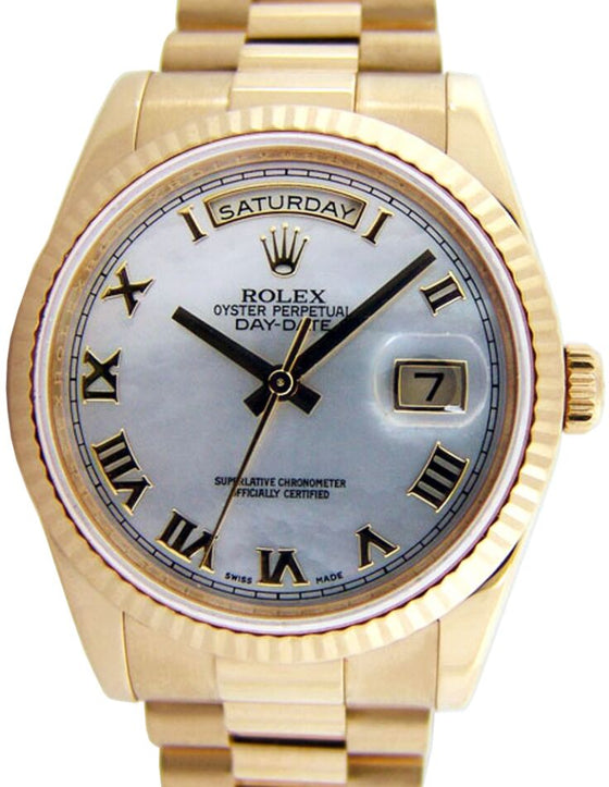 Rolex Day-Date 36 36 mm 118238MOPRRP Yellow Gold White Mother of Pearl