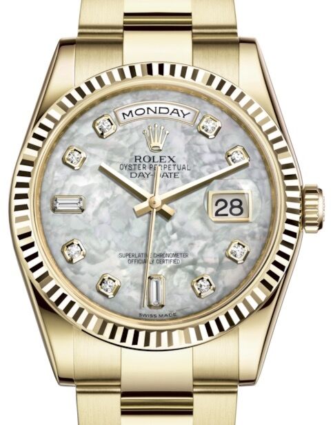 Rolex Day-Date 36 36 mm 118238WMDO Yellow Gold White Mother of Pearl