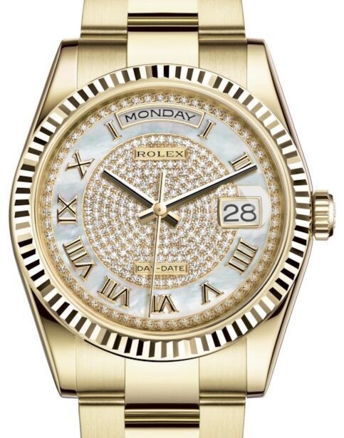 Rolex Day-Date 36 36 mm 118238WMDPRO Yellow Gold White Mother of Pearl