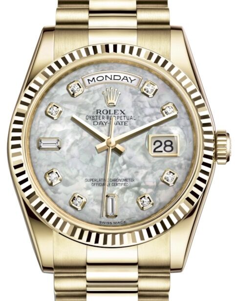 Rolex Day-Date 36 36 mm 118238WMDP Yellow Gold White Mother of Pearl