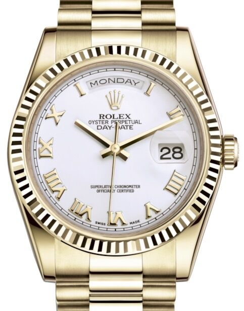 Rolex Day-Date 36 36 mm 118238WRP Yellow Gold White