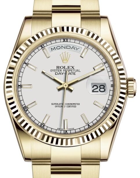 Rolex Day-Date 36 36 mm 118238WSO Yellow Gold White