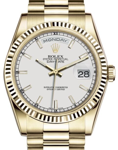 Rolex Day-Date 36 36 mm 118238WSP Yellow Gold White