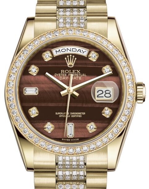Rolex Day-Date 36 36 mm 118348BEDDP Yellow Gold/Diamonds Bull's Eye