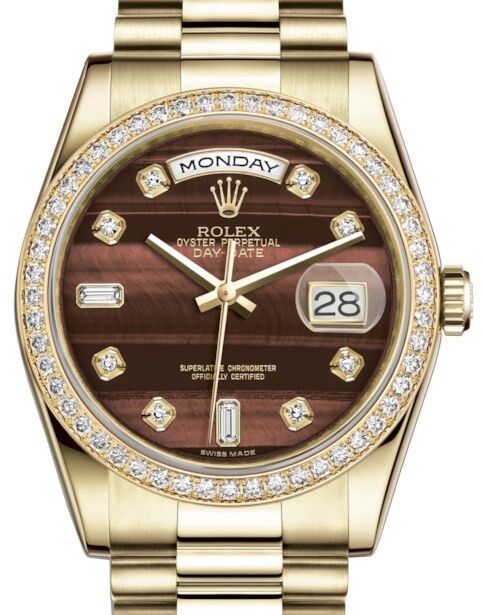 Rolex Day-Date 36 36 mm 118348BEDP Yellow Gold/Diamonds Bull's Eye