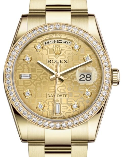 Rolex Day-Date 36 36 mm 118348CJDO Yellow Gold/Diamonds Champagne