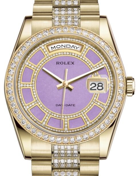 Rolex Day-Date 36 36 mm 118348CLJDDP Yellow Gold/Diamonds Purple