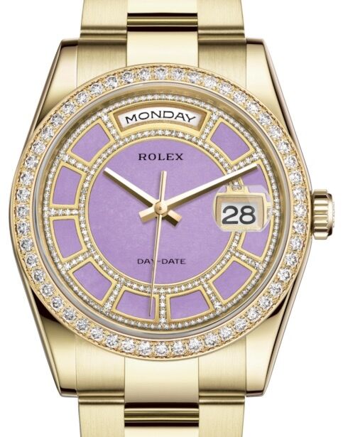 Rolex Day-Date 36 36 mm 118348CLJDO Yellow Gold/Diamonds Purple