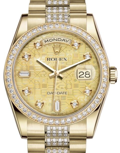 Rolex Day-Date 36 36 mm 118348CMJDDP Yellow Gold/Diamonds Champagne