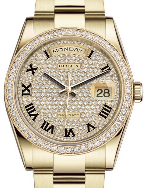 Rolex Day-Date 36 36 mm 118348DPRO Yellow Gold/Diamonds Diamond Pave