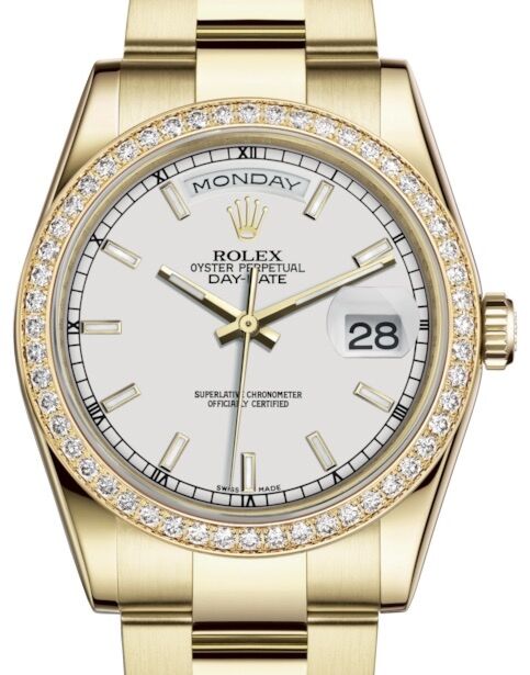 Rolex Day-Date 36 36 mm 118348WSO Yellow Gold/Diamonds White