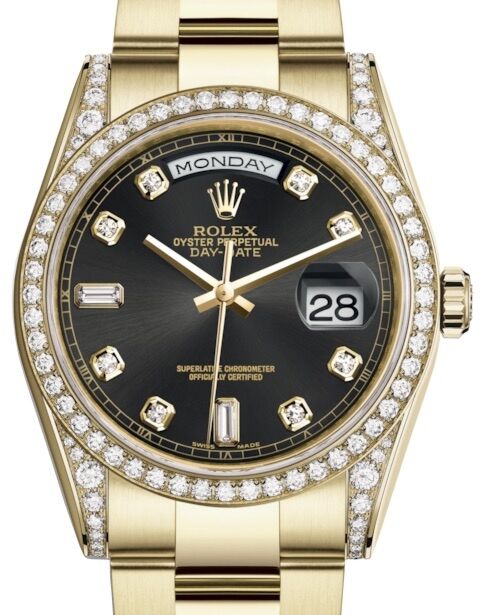 Rolex Day-Date 36 36 mm 118388BDO Yellow Gold/Diamonds Black