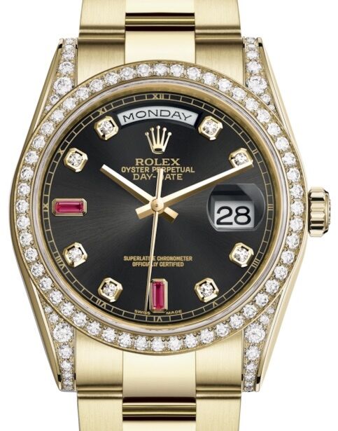 Rolex Day-Date 36 36 mm 118388BDRO Yellow Gold/Diamonds Black