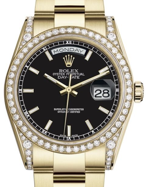 Rolex Day-Date 36 36 mm 118388BSO Yellow Gold/Diamonds Black