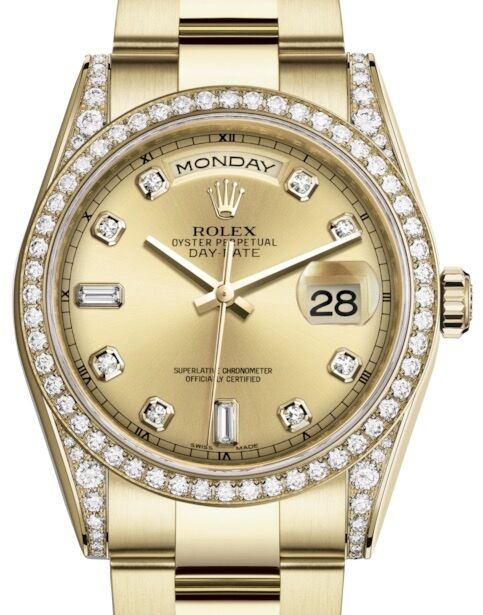 Rolex Day-Date 36 36 mm 118388CDO Yellow Gold/Diamonds Champagne