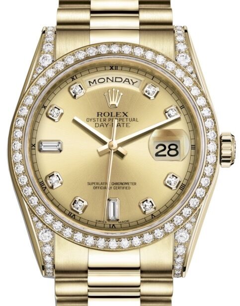 Rolex Day-Date 36 36 mm 118388CDP Yellow Gold/Diamonds Champagne