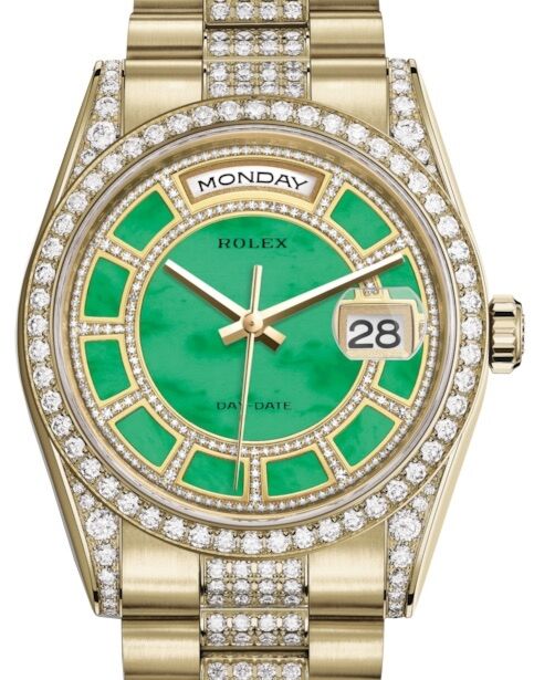 Rolex Day-Date 36 36 mm 118388CGHDDP Yellow Gold/Diamonds Green