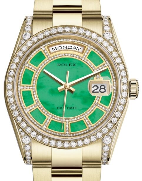 Rolex Day-Date 36 36 mm 118388CGJDO Yellow Gold/Diamonds Green