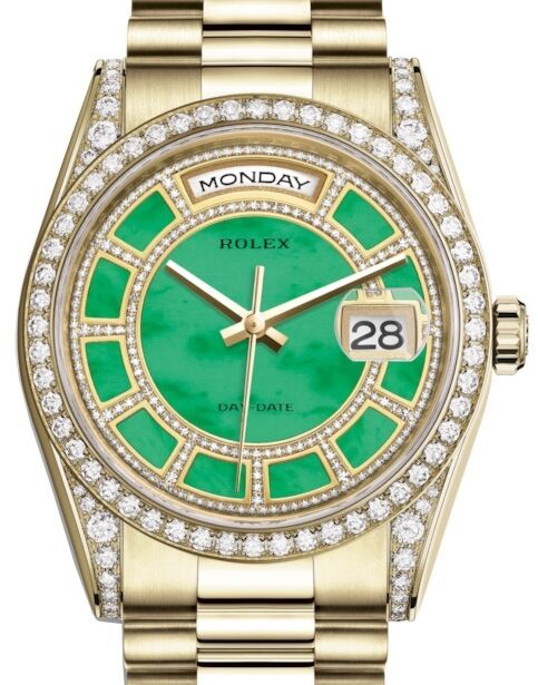 Rolex Day-Date 36 36 mm 118388CGJDP Yellow Gold/Diamonds Green