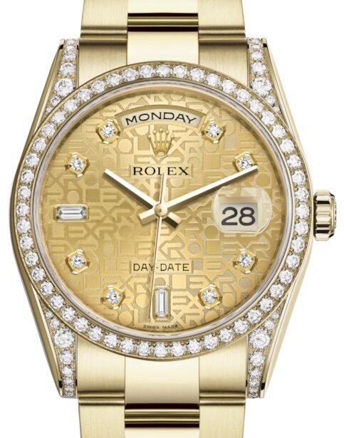Rolex Day-Date 36 36 mm 118388CJDO Yellow Gold/Diamonds Champagne