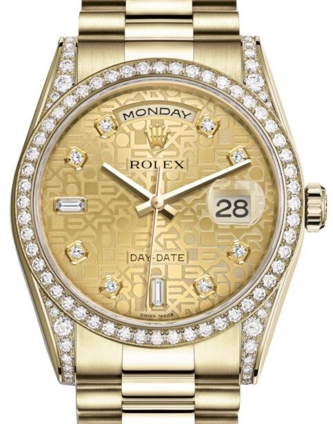 Rolex Day-Date 36 36 mm 118388CJDP Yellow Gold/Diamonds Champagne