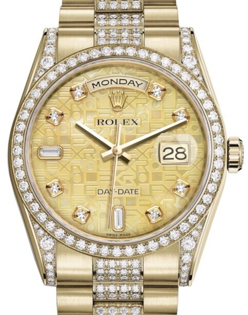 Rolex Day-Date 36 36 mm 118388CMJDDP Yellow Gold/Diamonds Champagne