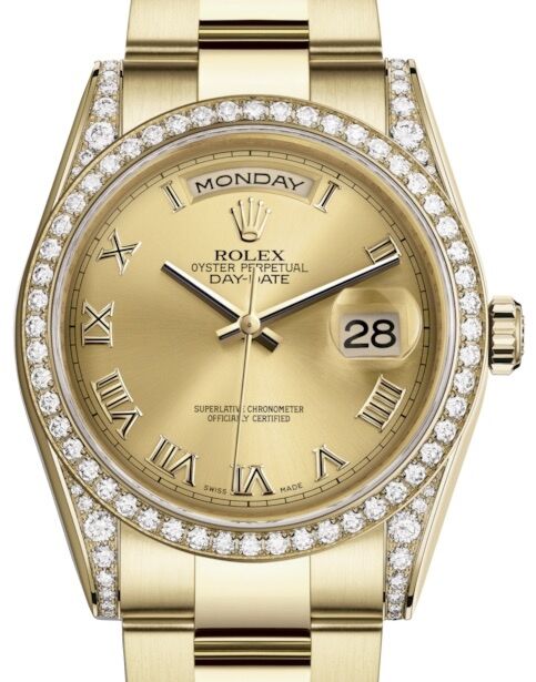 Rolex Day-Date 36 36 mm 118388CRO Yellow Gold/Diamonds Champagne