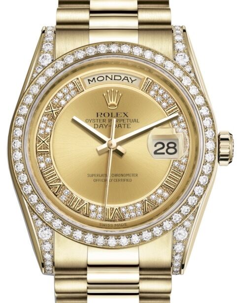 Rolex Day-Date 36 36 mm 118388CSDRP Yellow Gold/Diamonds Champagne