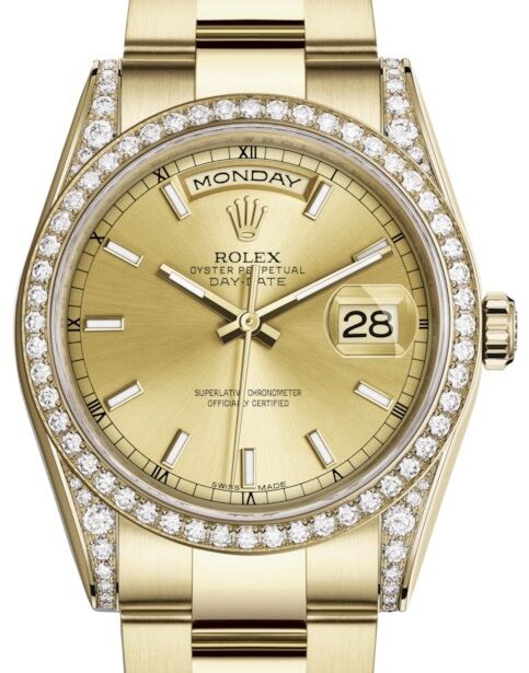 Rolex Day-Date 36 36 mm 118388CSO Yellow Gold/Diamonds Champagne